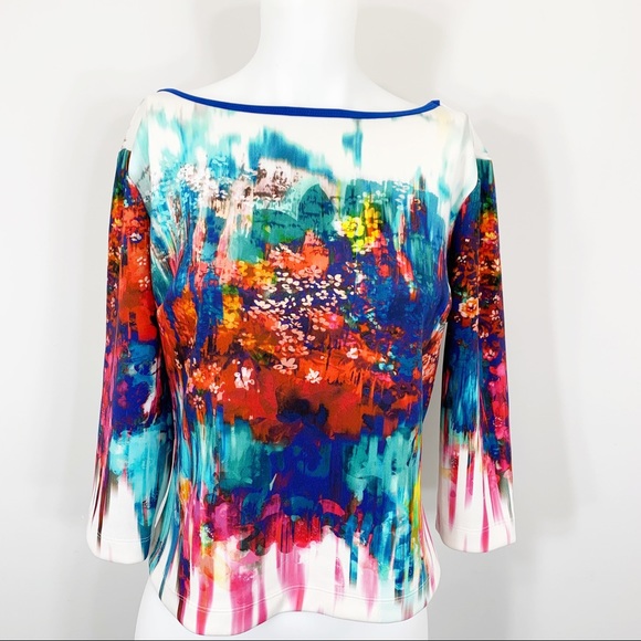 Bisou Bisou Vintage Floral print blouse szL - Picture 4 of 4